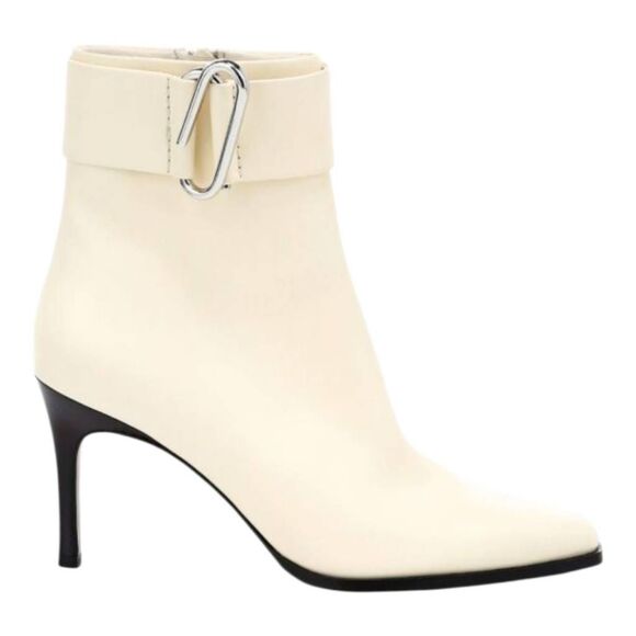 Phillip Lim Alix Cream Leather Heeled Ankle Boots Women’s - Picture 1 of 12
